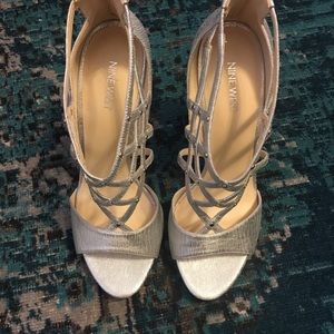 Nine West Silver Treena heel size 9 1/2